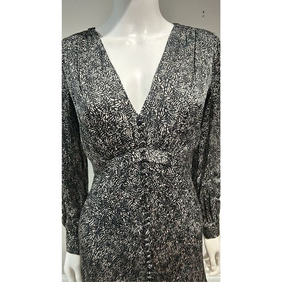 Pinko Black and White Print Midi Dress Size 4 - Picture 11 of 13